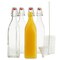 4 Pack Square Flip Top Glass Bottle 32 oz with Cleaning Brush and Silicone Funnel, Swing Top Bottles for Homemade Brew, Drinks, Arts and Crafts